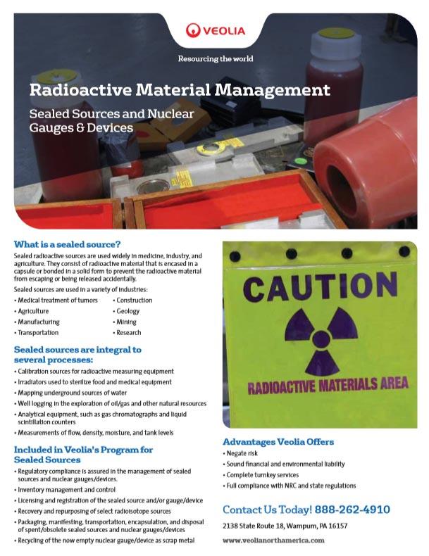 Sealed sources and nuclear gauges & devices info sheet